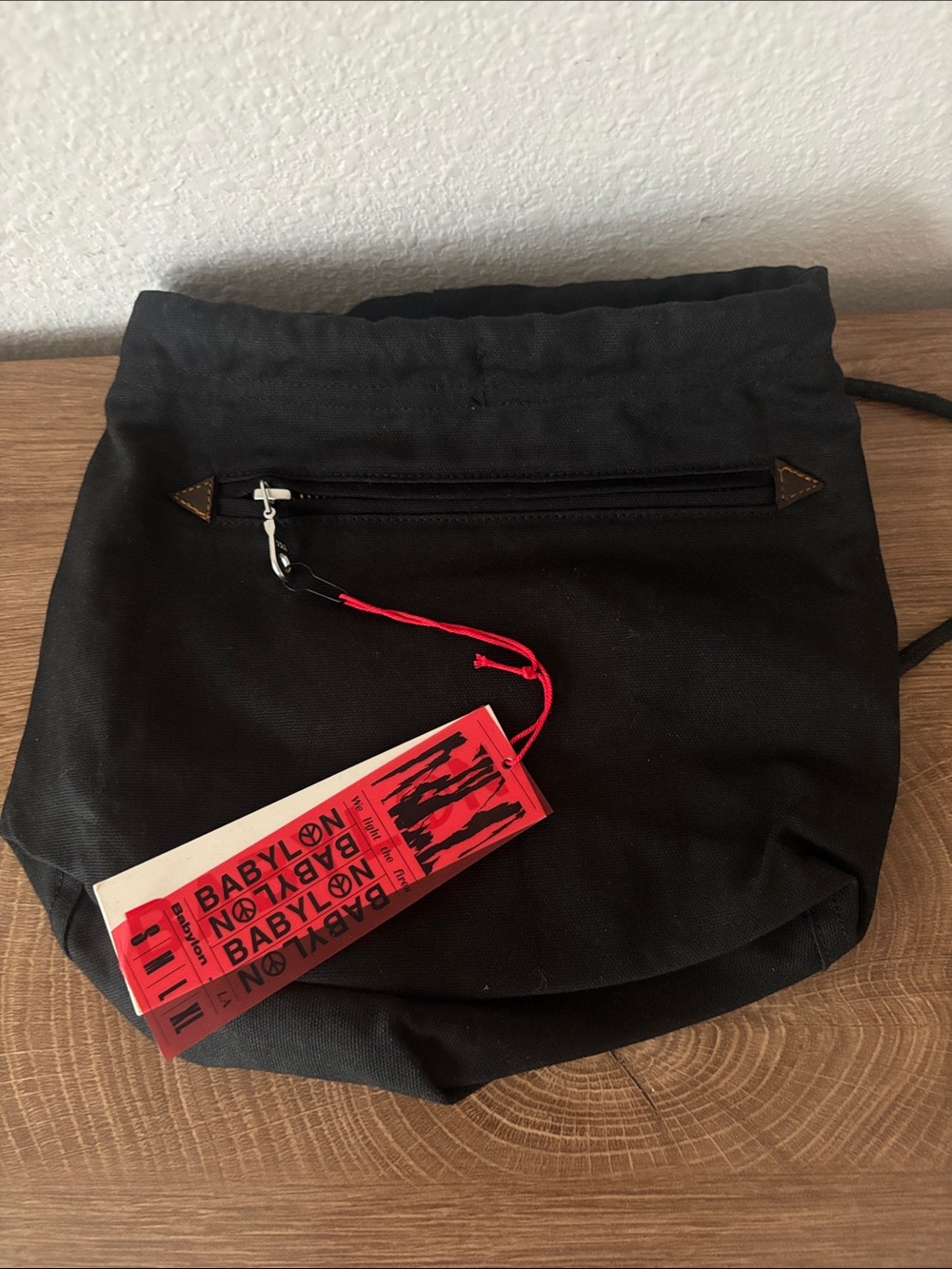 Babylon brand black drawstring bag 100% Cotton